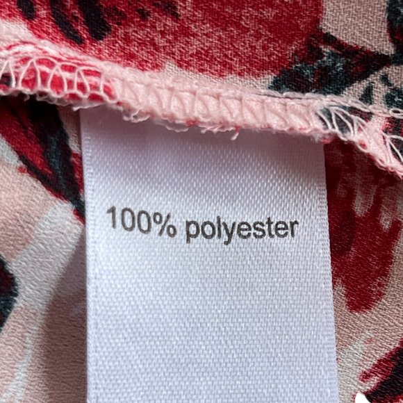 Maurices Womens Dressy Floral Tank Top Sz XL Pink V Neck Bar Back Flowy Chiffon - Picture 8 of 10